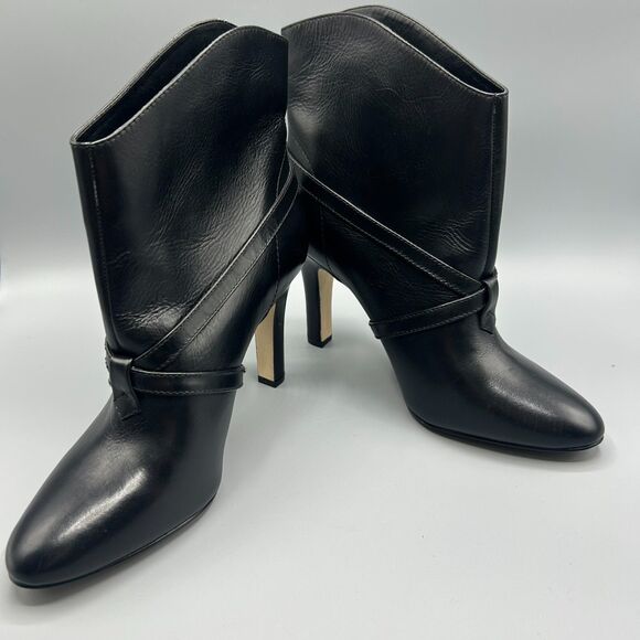 BCBGeneration Black Leather High Ankle Bootie Slip On Womens Size 10M - Picture 7 of 12
